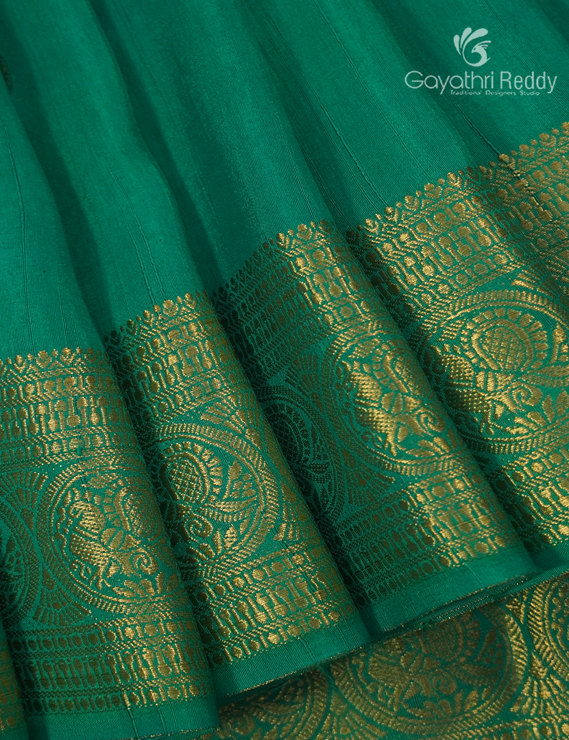 Semi Mysore Crepe Saree in Sea Foam Green