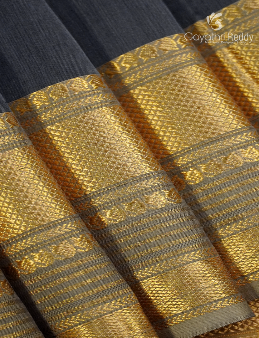 Pure Chanderi Sico Saree in Black