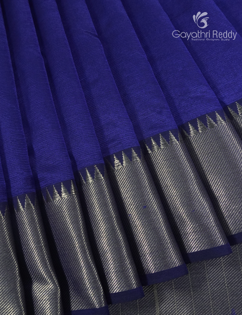 Mangalagiri Pattu Saree in Deep Blue
