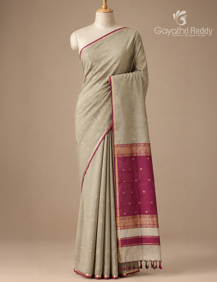 Sico Saree in Olive Green and Magenta