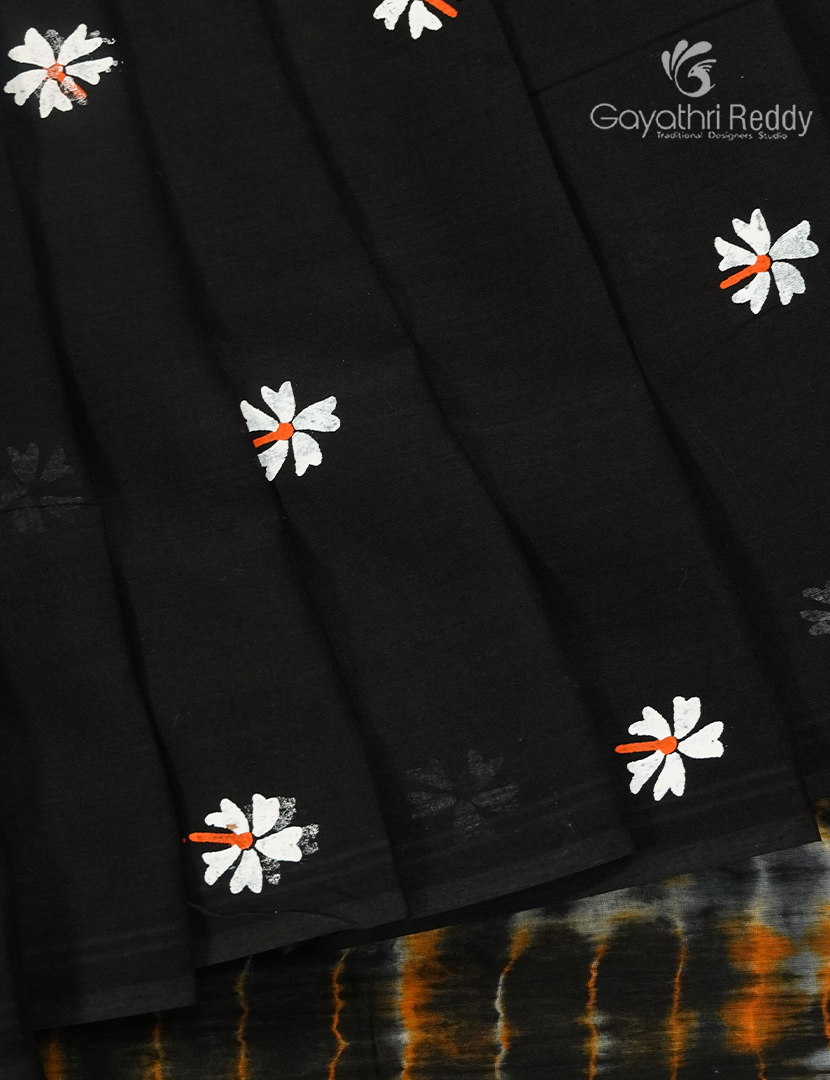 Pure MulMul Cotton Saree in Black