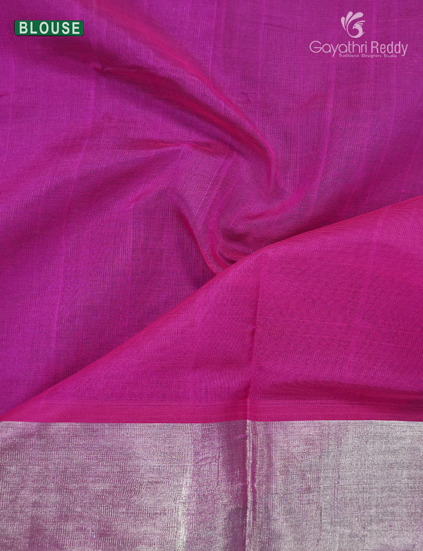 Pure Arani Sico Saree in Deep Violet and Baby Pink