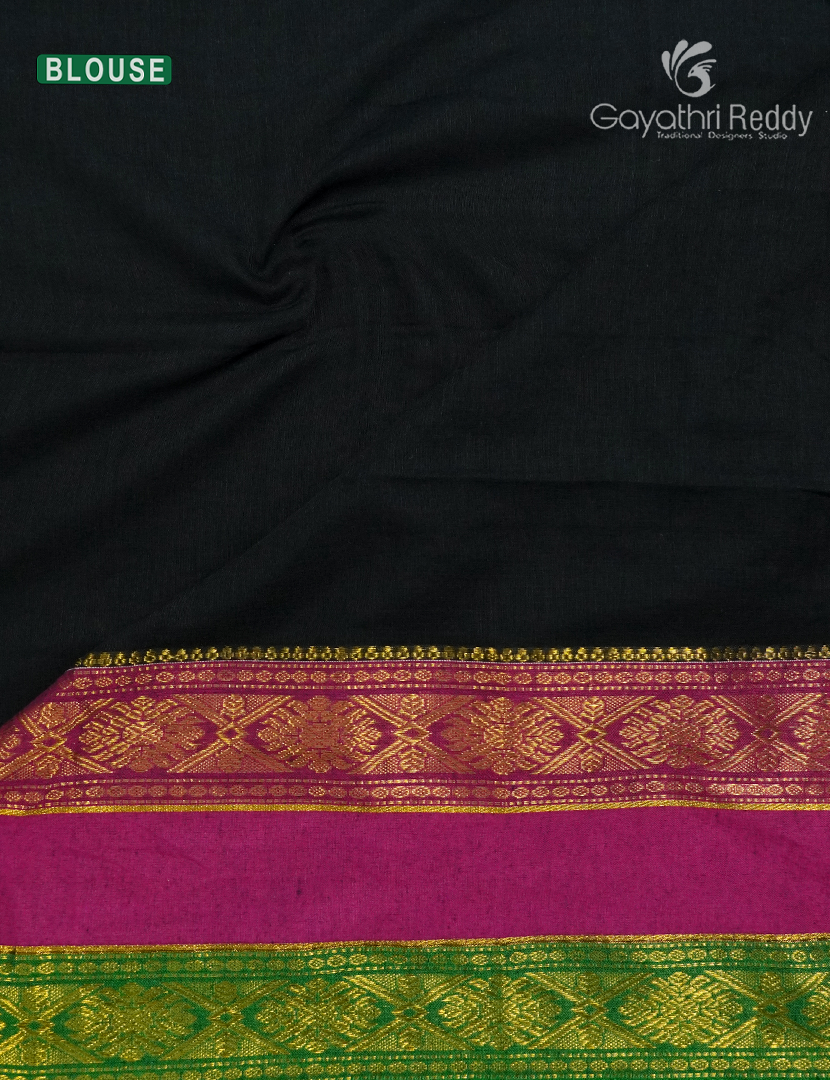 Jamdani Cotton Saree in Black