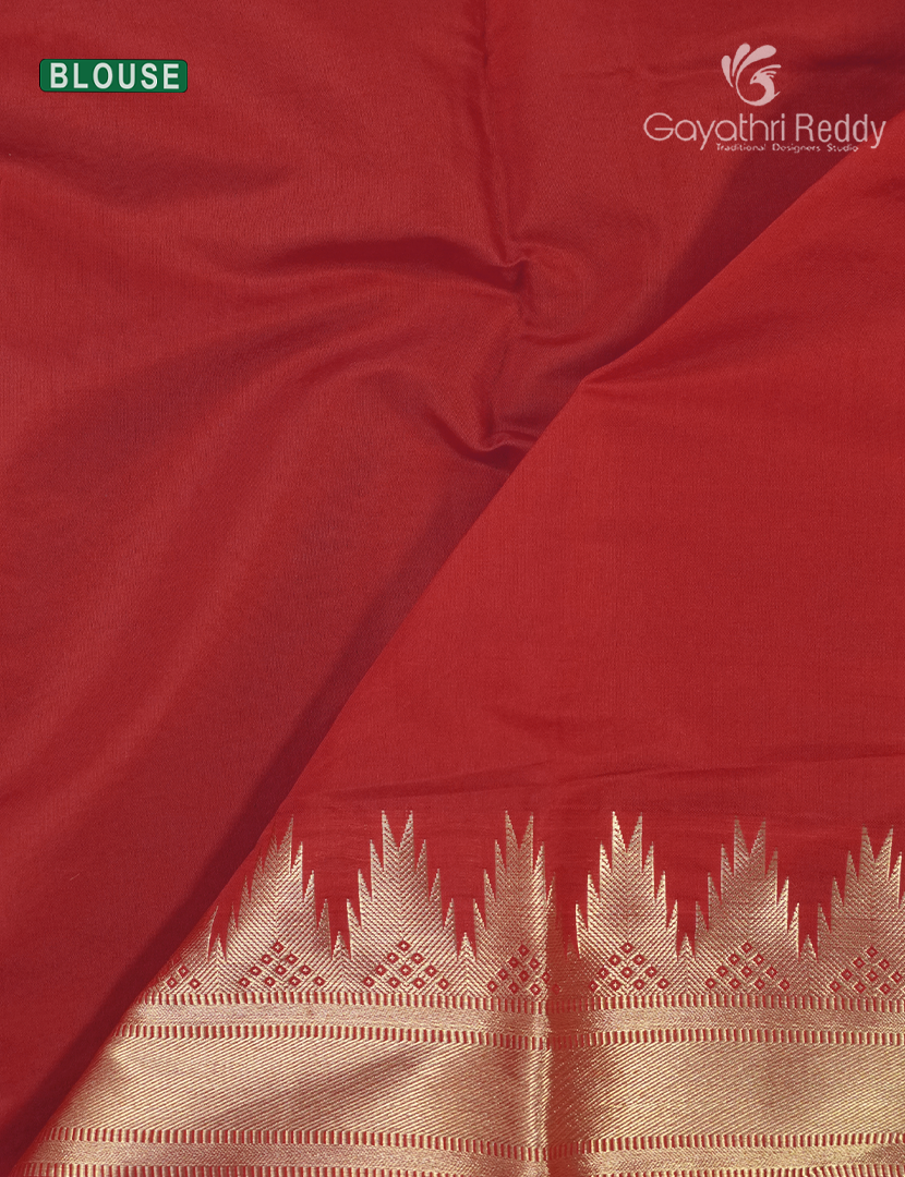 Pure Kanchipuram Sico Saree in Pastel Blush Pink and Red