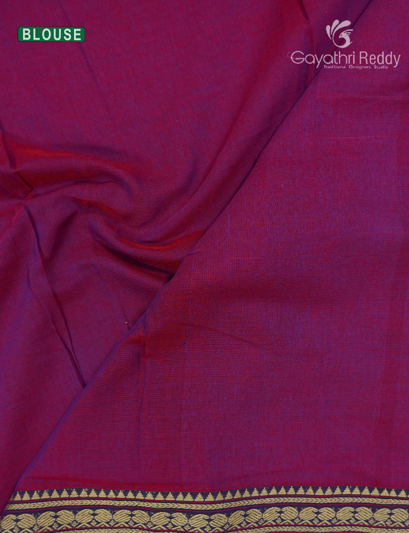 Pure Narayanpet Cotton Saree in Magenta Pink