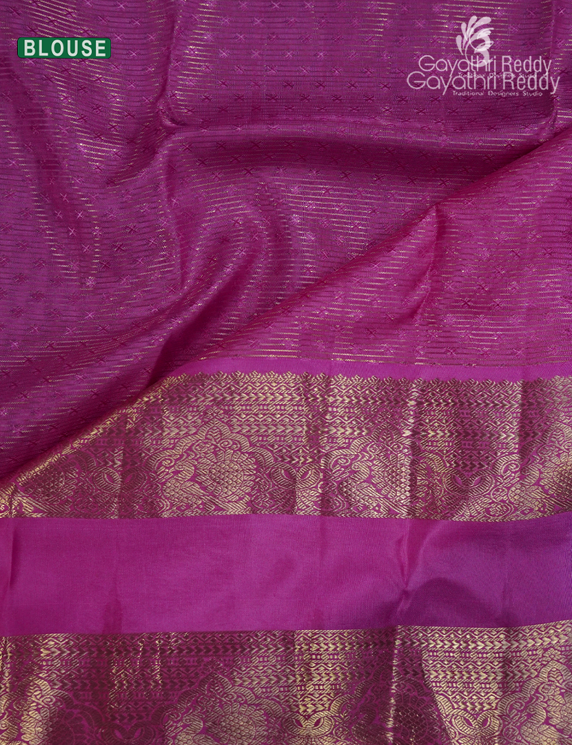 Pure Kanchi Vintage Saree in Rani Pink