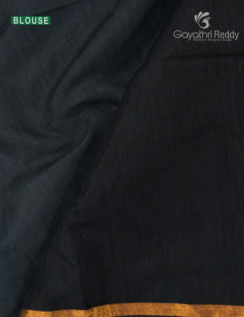 Pure Jamdani Kora Saree in Black