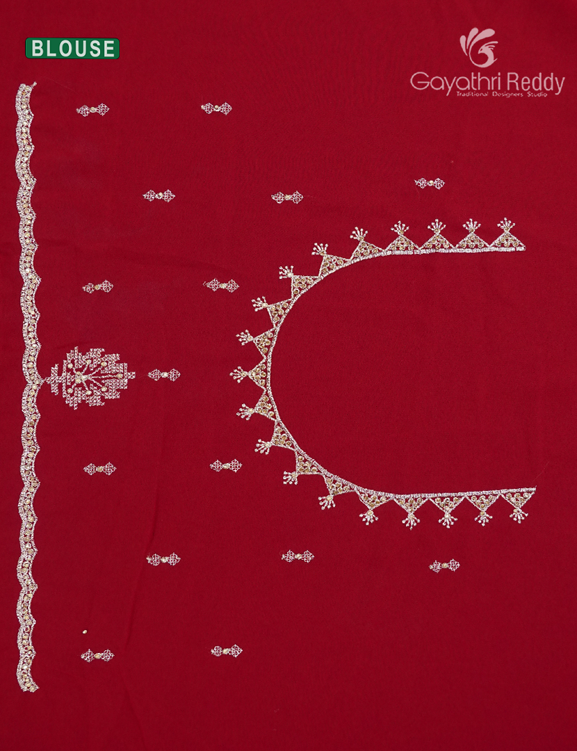 Georgette Fancy Saree in Maroon Red