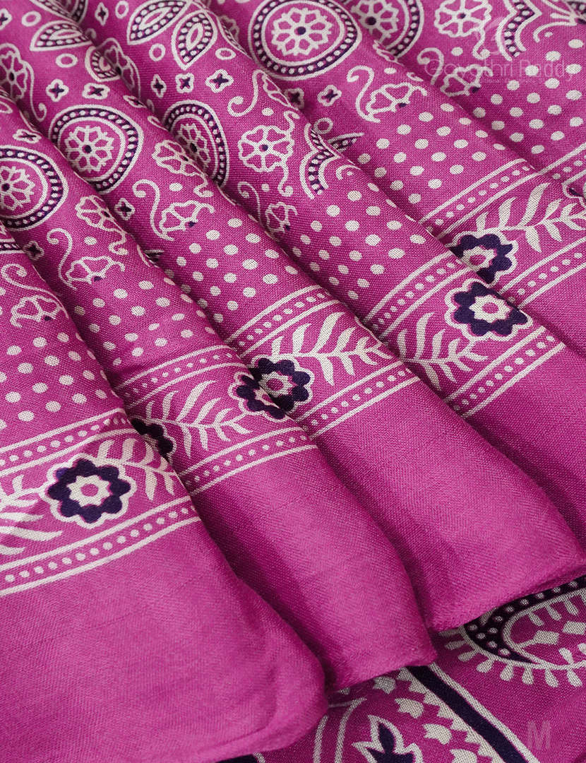 MODAL AJRAKH PRINT SAREE-PMS82