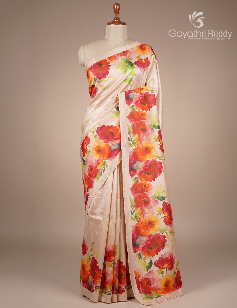 Pure Dupion Digital Print Saree-DS305