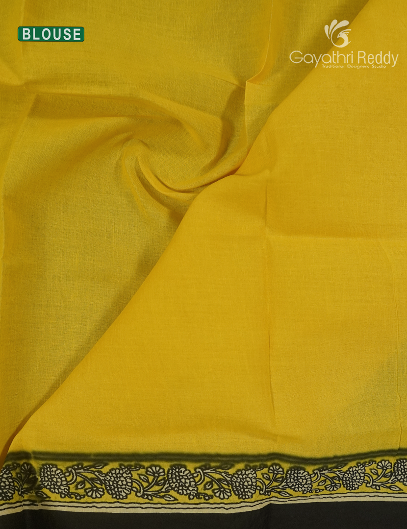 Premium Quality Cotton Kota Saree in Beige and Yellow