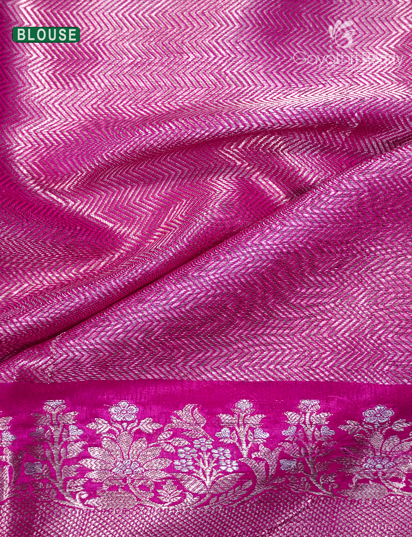 Banaras Mango Silk Saree in Hot Pink