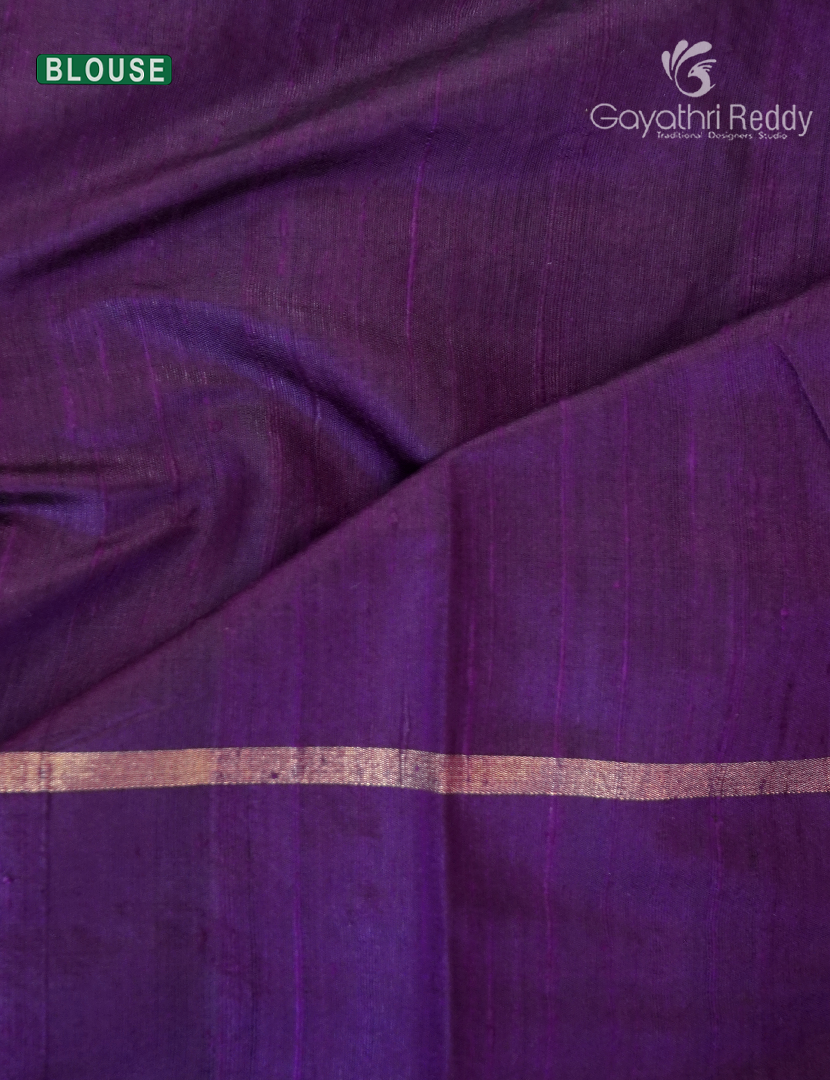 Pure Khadi Pattu Saree in Deep Purple