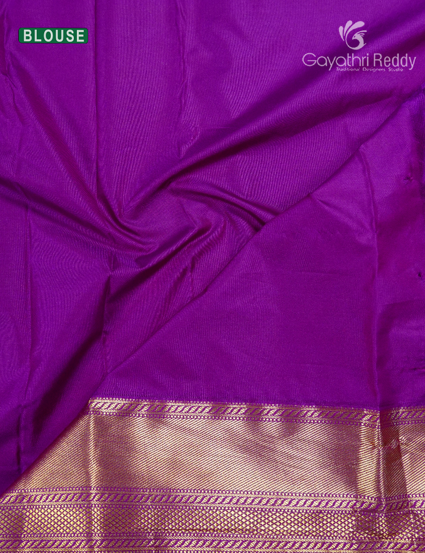 Semi Kanchipuram Silk Saree in Deep Magenta