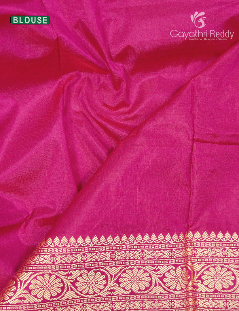 Pure Banaras Katan Silk Saree in Fuchsia Pink