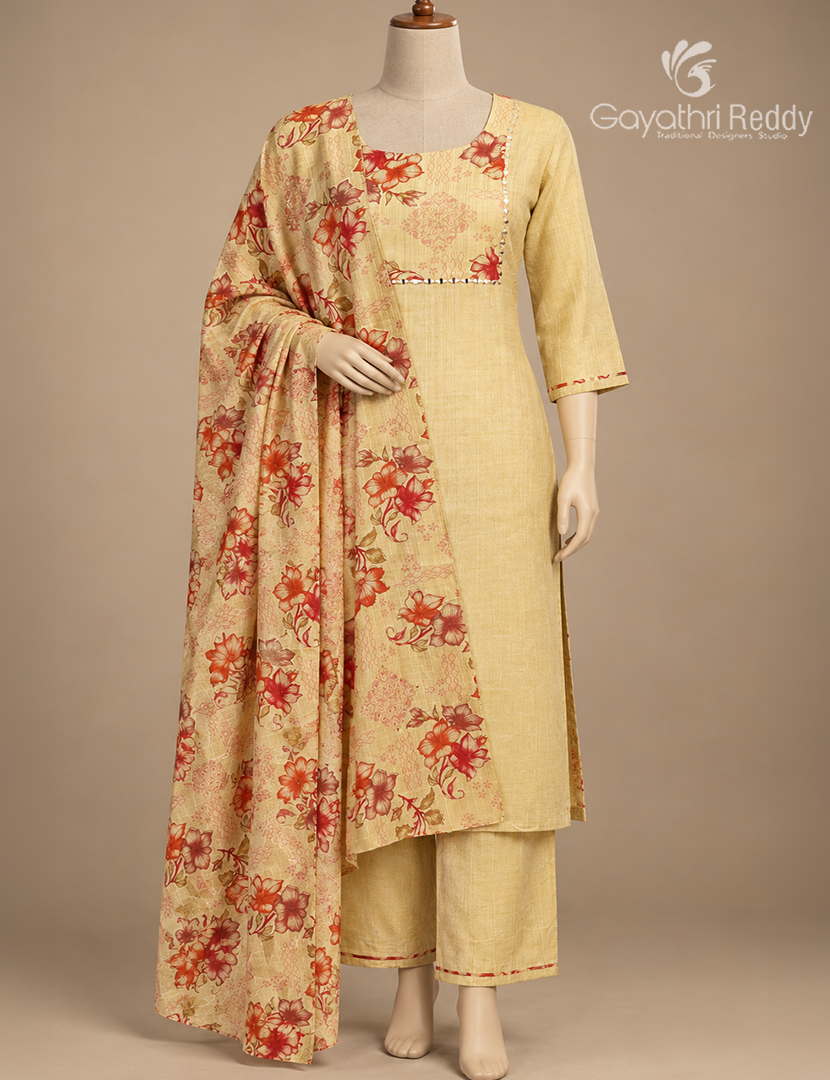 Readymade Dress Set in Butter Yellow
