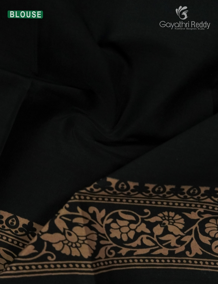 Pure MulMul Cotton Saree in Brown and Black