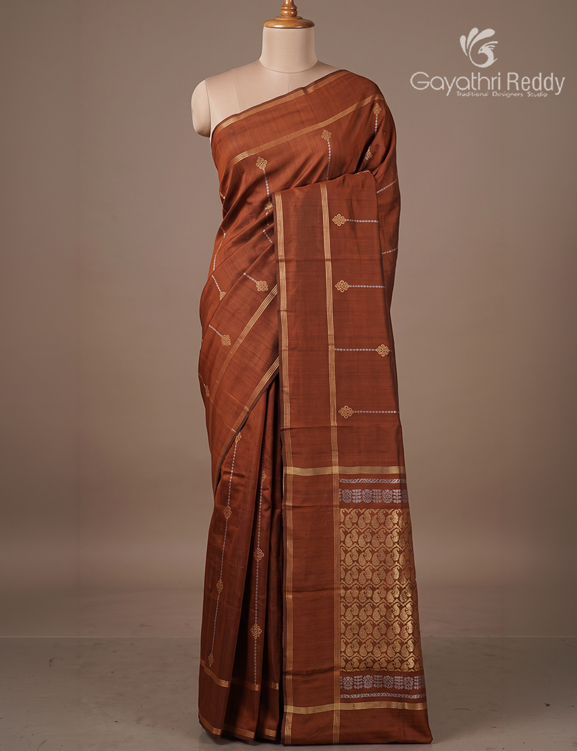 Pure Khadi Pattu Saree in Deep Mustard