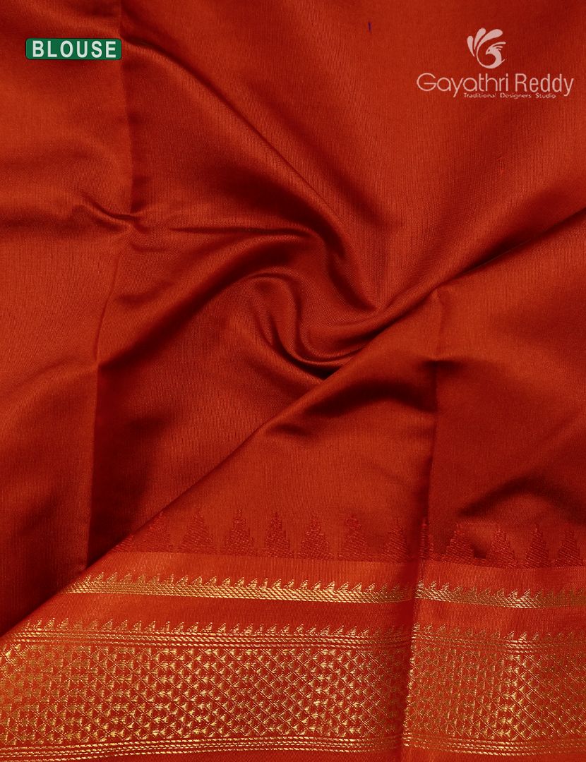 Semi Gadwal Saree in Purple and Brick Red
