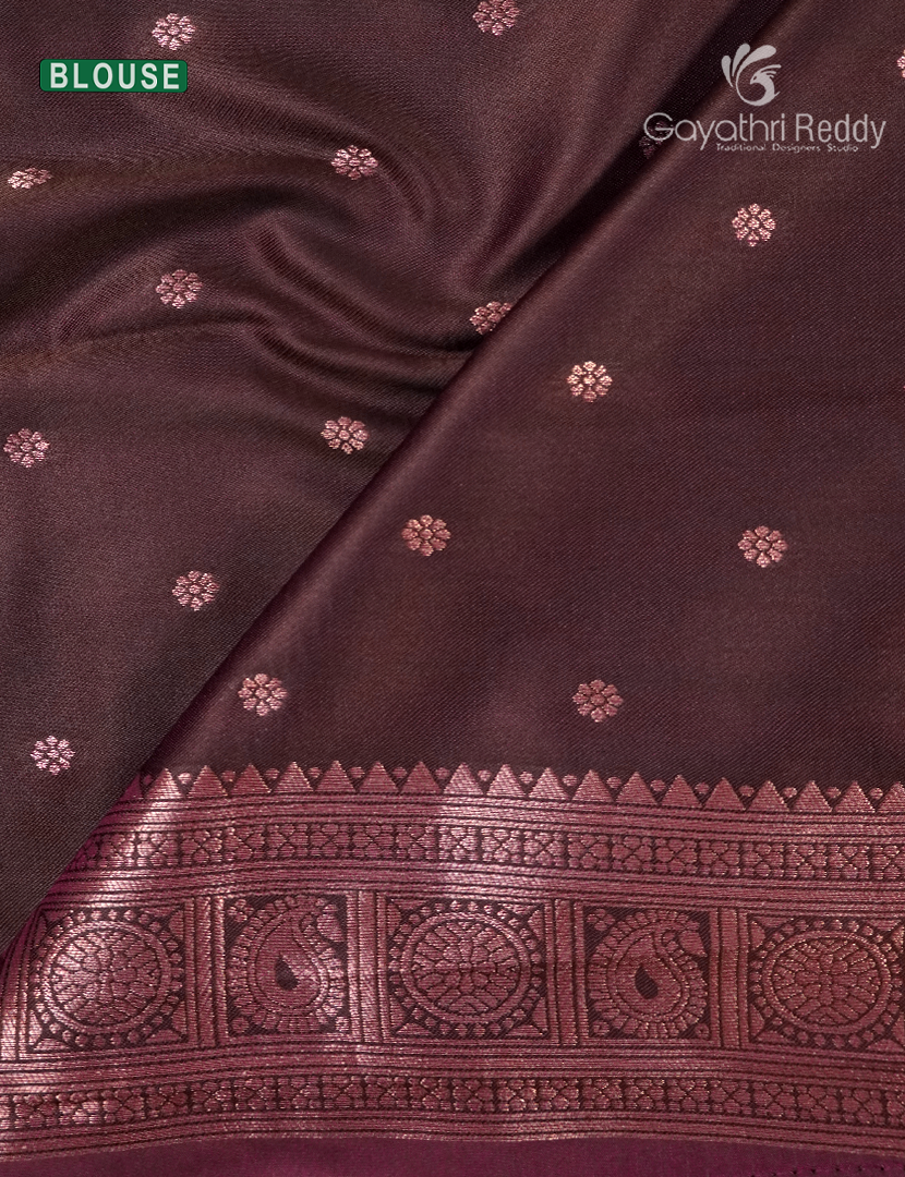 Semi Kanchipuram Art Silk Saree  in Deep Mauve