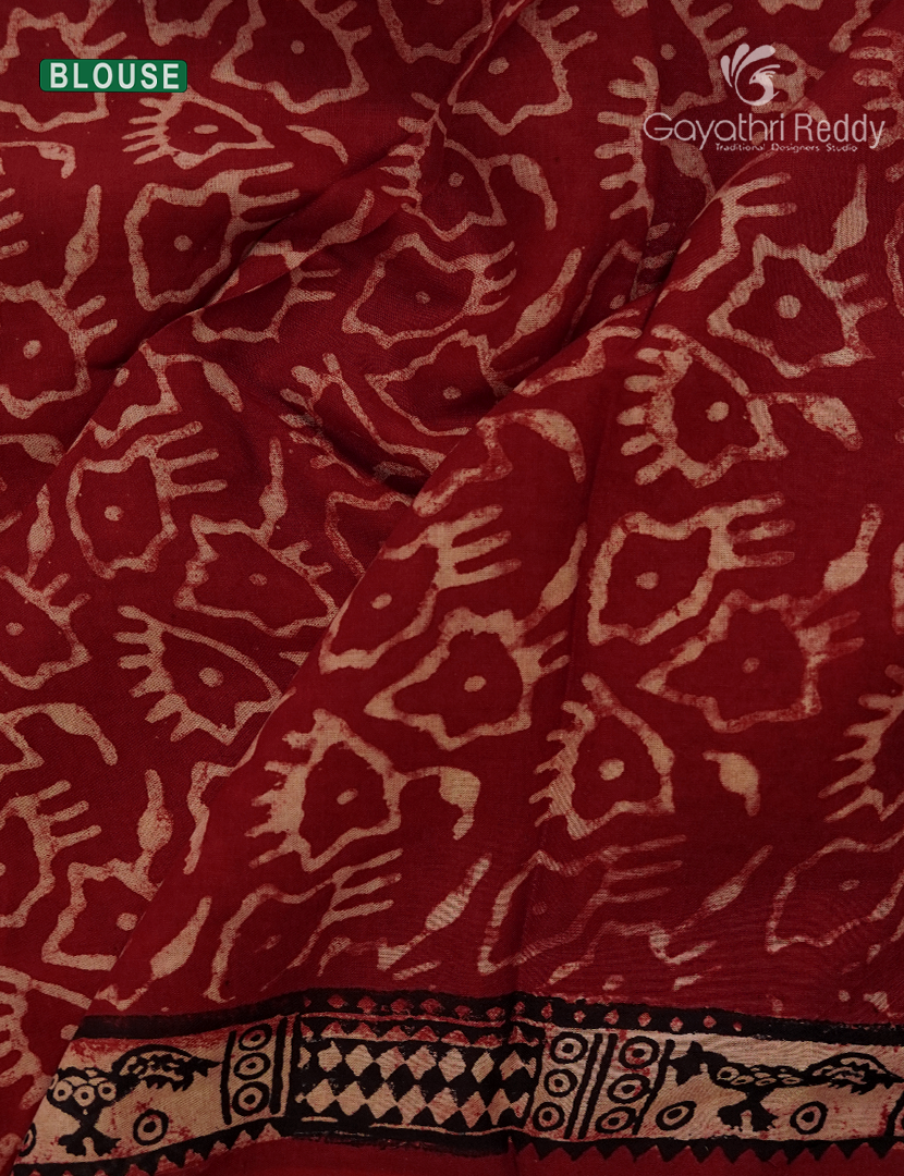 Pure Modal Silk Fancy Saree in Rust Red