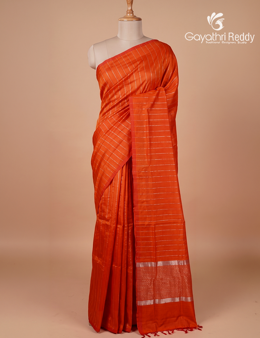 Pure Arani Sico Saree in Orange