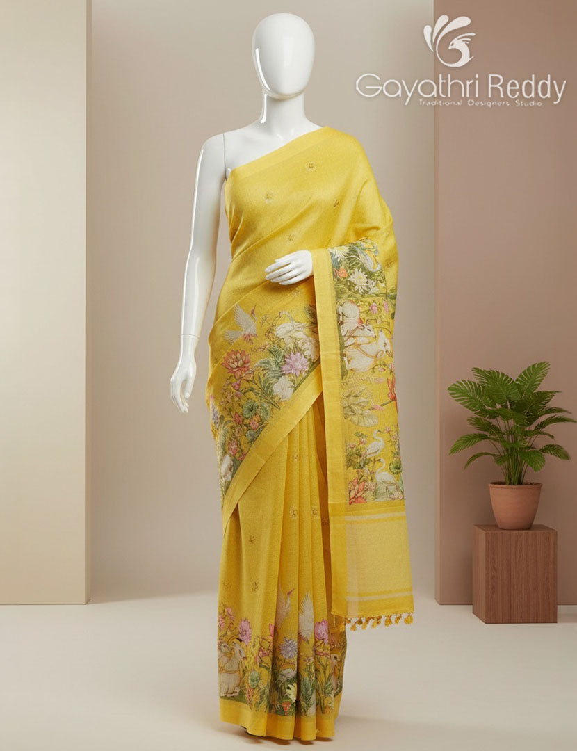 PURE LINEN SAREE-L1446