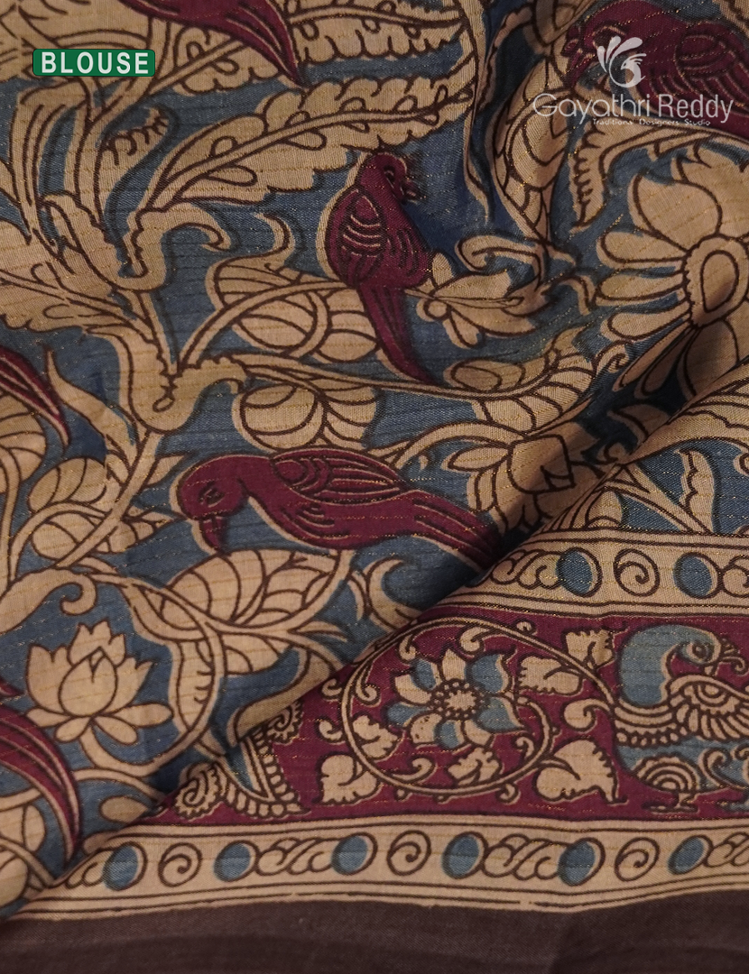Pure Munga Silk Saree in Deep Brown