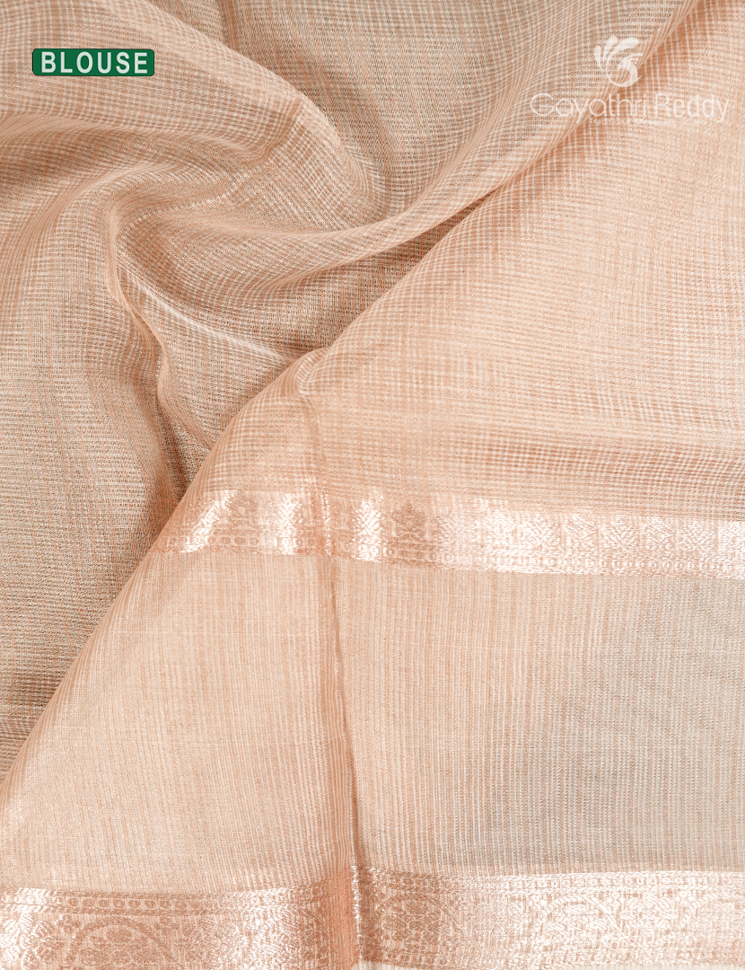 Kota Fancy Saree in Pastel Golden Cream