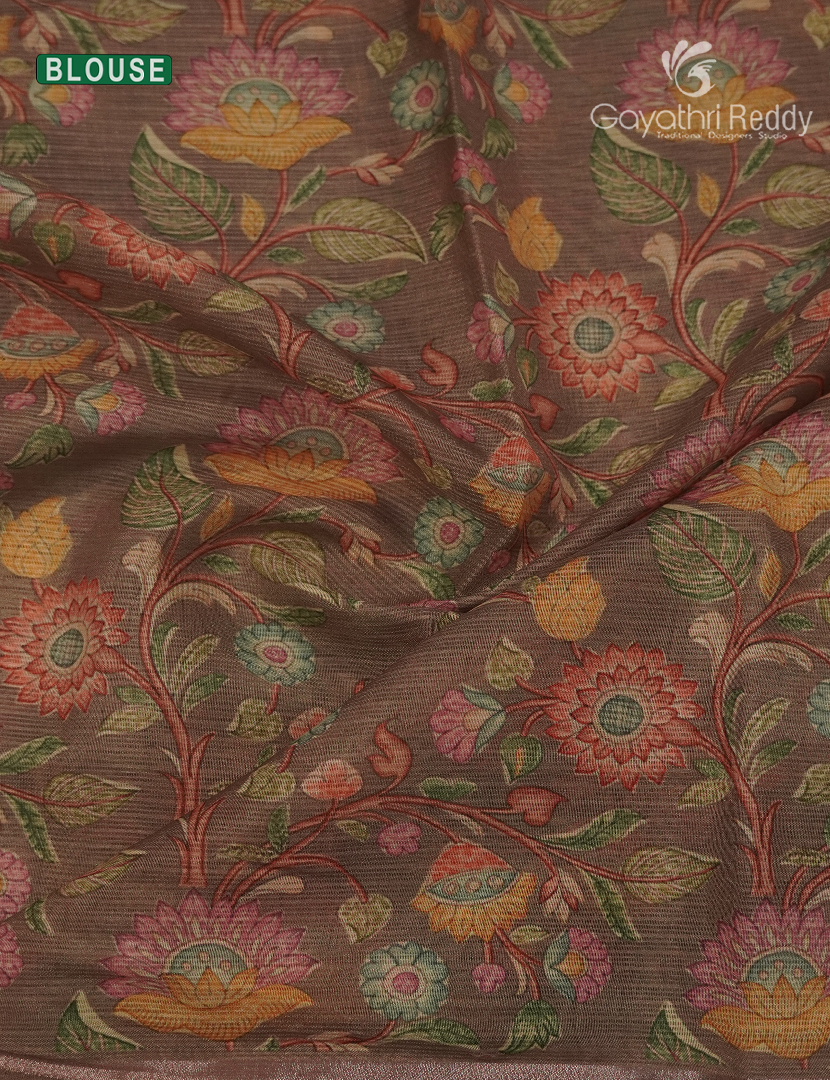 Silk Kota Saree in Dual Shades of Peach and Beige
