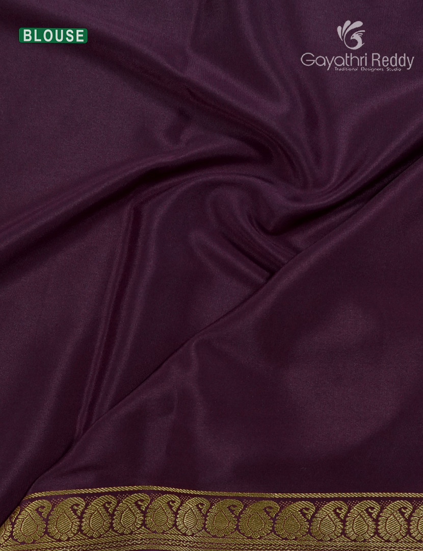 Pure Mysore Silk Saree in Deep Burgundy