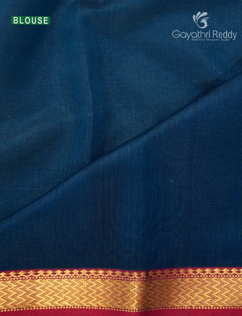 Pure Chanderi Sico Saree in Deep Peacock Blue