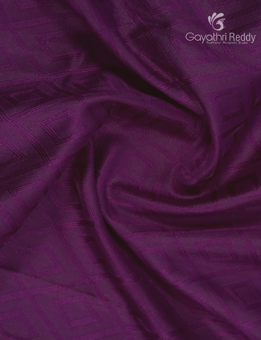 Semi Katan Silk Saree in Deep Purple and Red