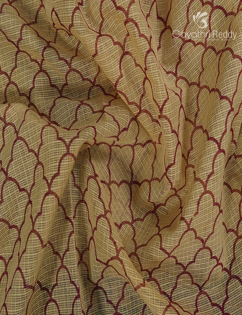 Premium Quality Cotton Kota Saree in Beige and Black