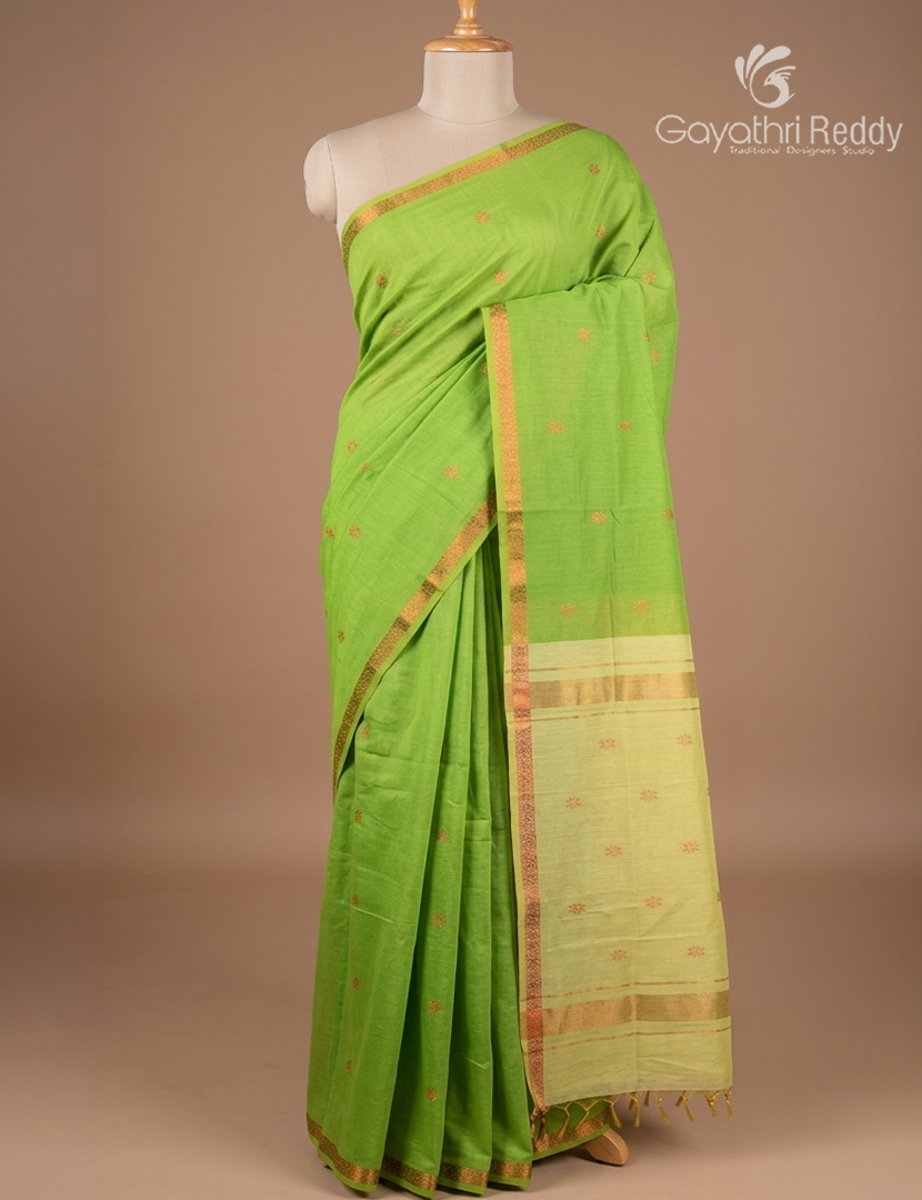 Sico Saree in Leaf Green and Light Yellow