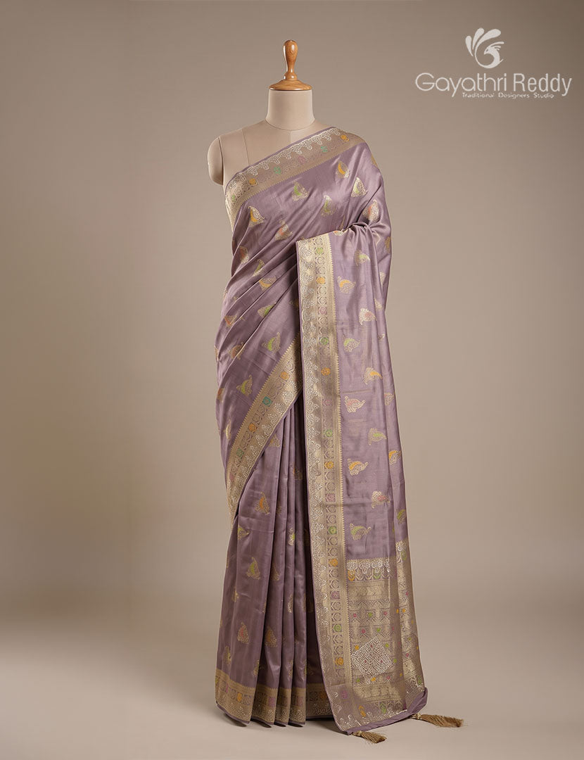 Semi Kanchipuram Silk Fancy Saree in Purple