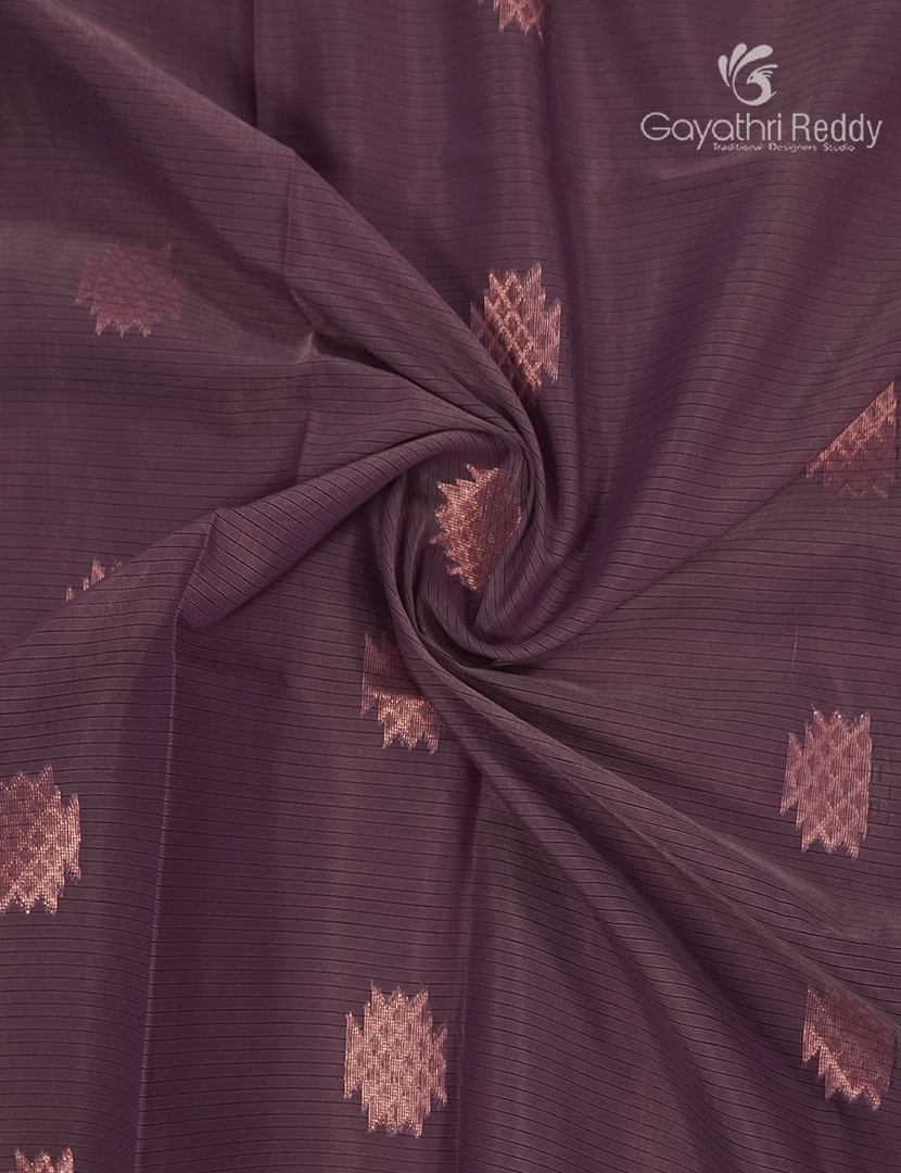 Kanchipuram Sico Saree in Deep Mauve and  Aqua Blue