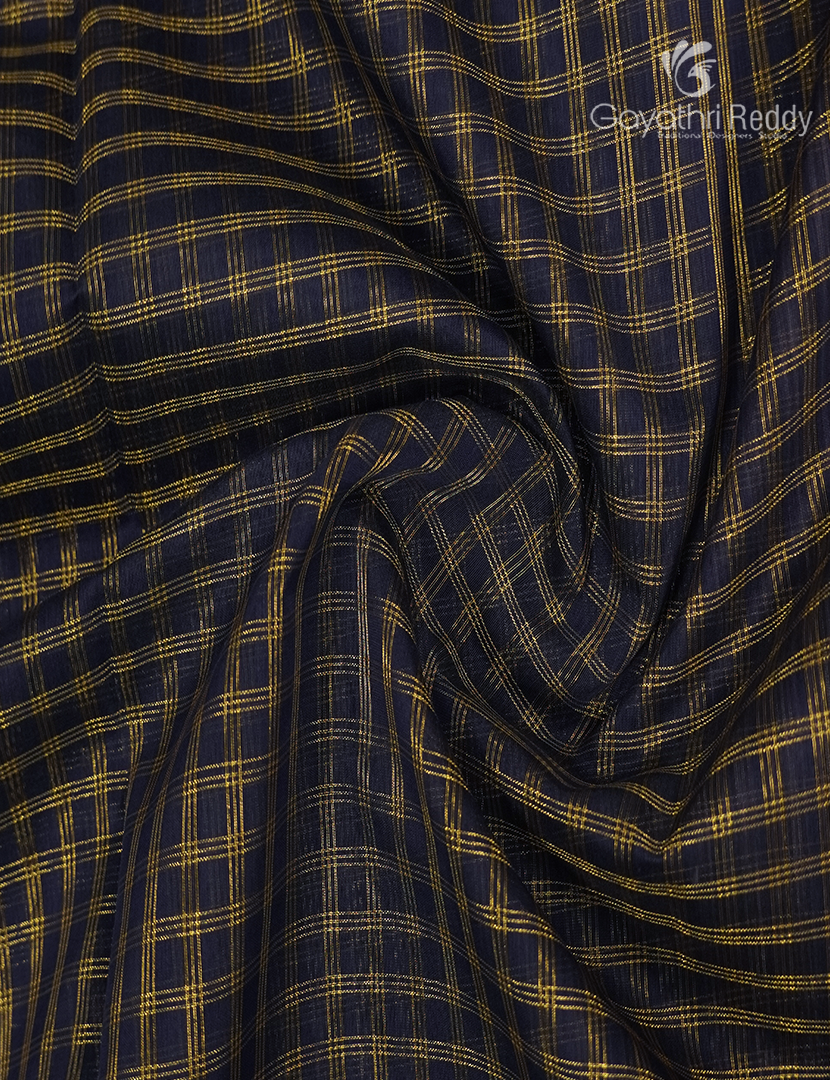 Semi Ikat Silk Saree in Deep Navy Blue