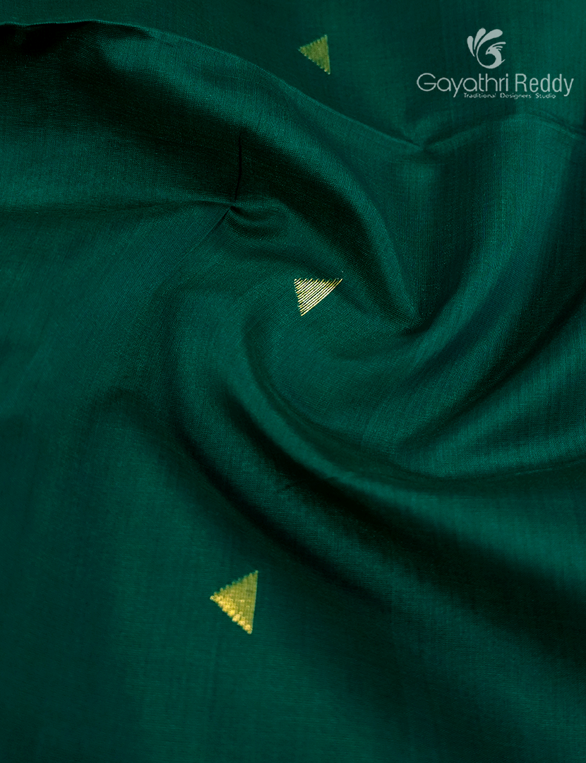 Pure Chanderi Sico Saree in Rama Green and Violet