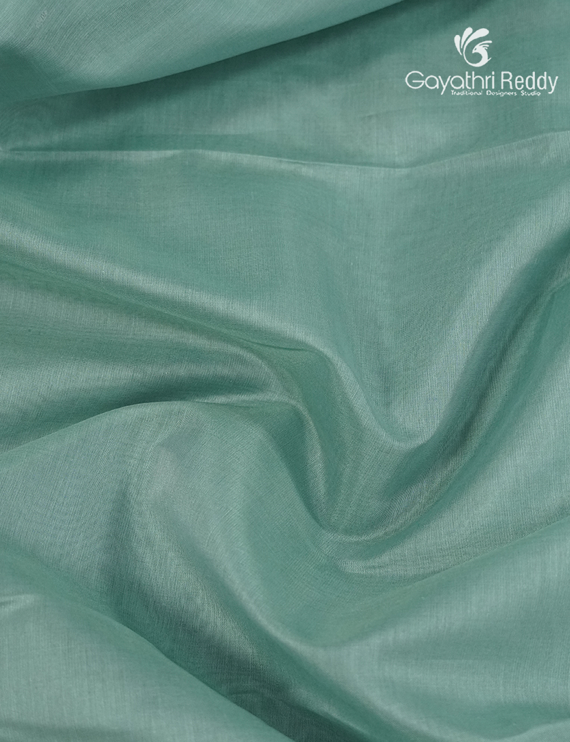 Pure Kanchipuram Sico Saree in Pastel Sea Blue and Red