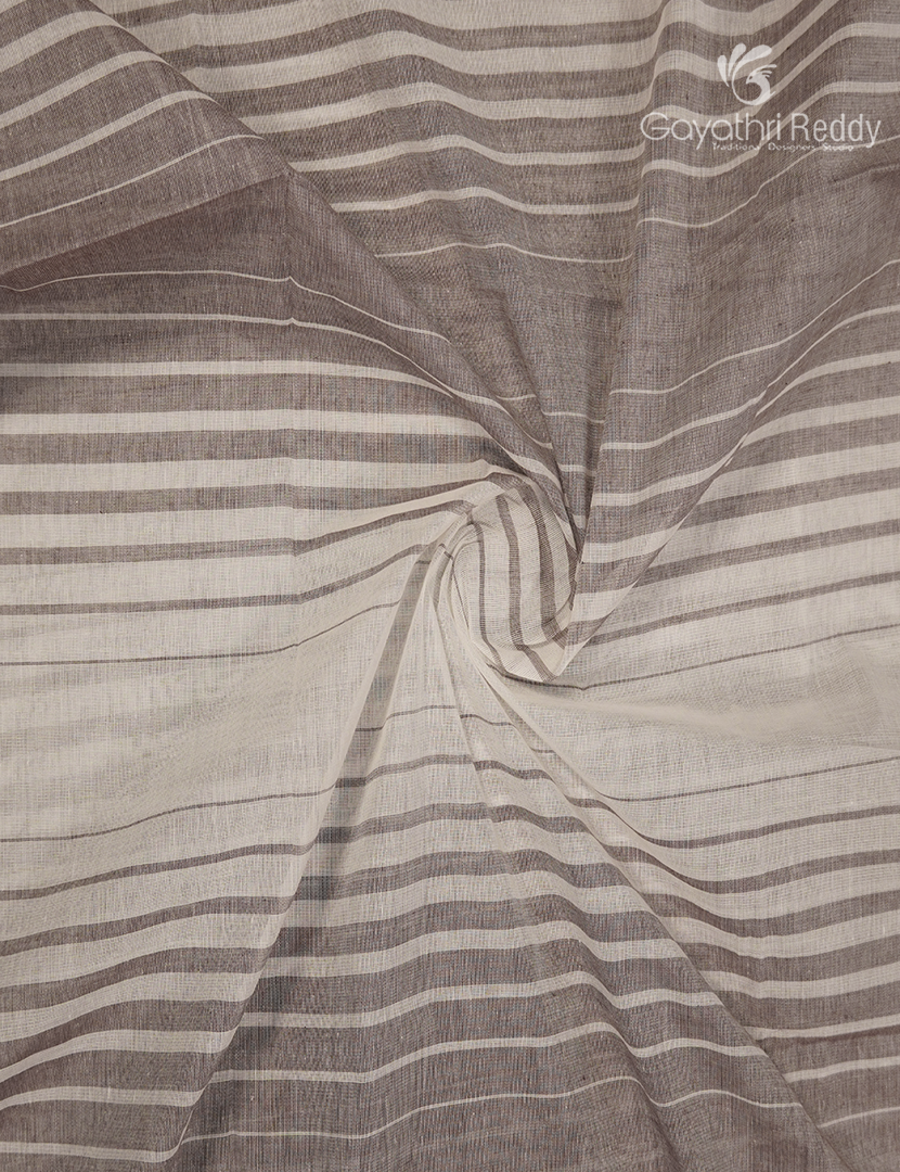 Pure Kanchi Cotton Saree in Cream and Grey