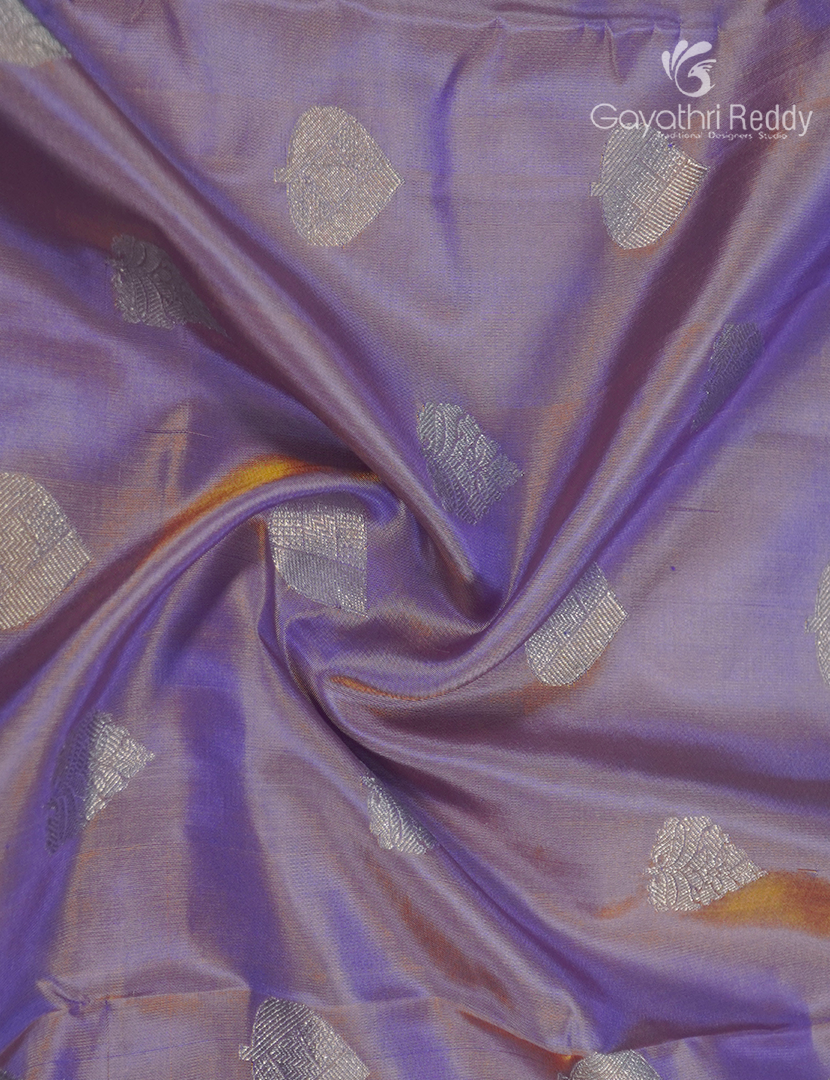 Pure Venkatagiri Silk Saree in Lavender and Orange