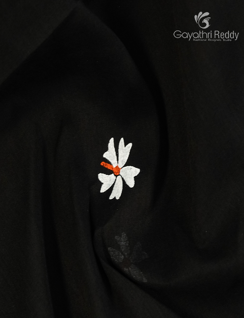 Pure MulMul Cotton Saree in Black