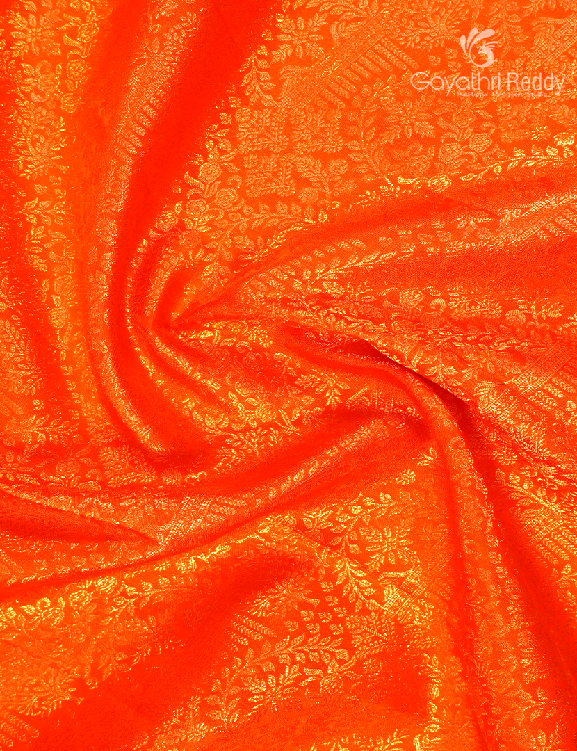 Pure Kanchipuram Bridal Silk in Orange