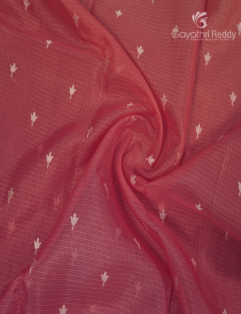 Silk Kota Saree in Orange and Peach Pink