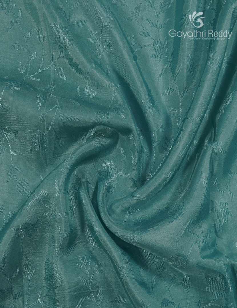 Semi Mysore Crepe Saree in Pastel Teal Blue