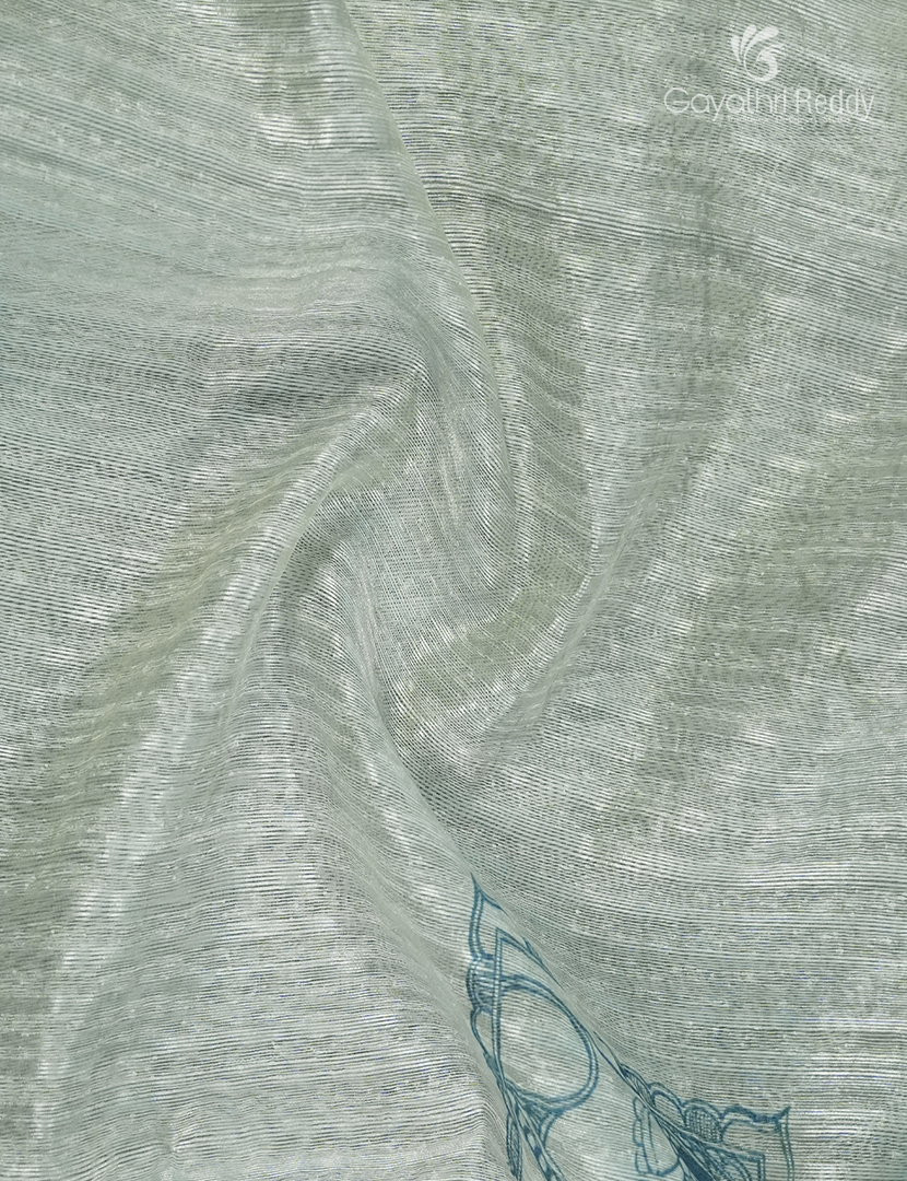 Pure Linen Saree in Cream