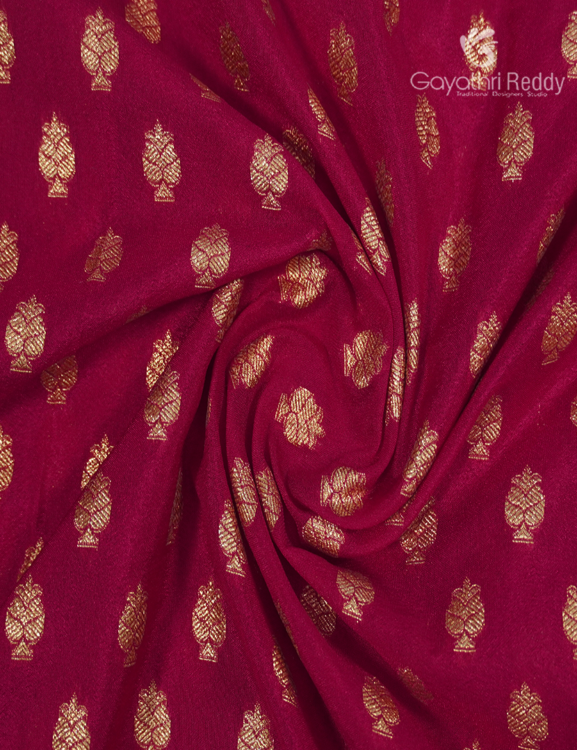 Banaras Georgette Saree in Bridal Red
