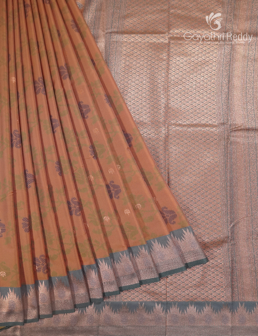 Semi Kanchipuram Art Silk Saree in Deep Mustard