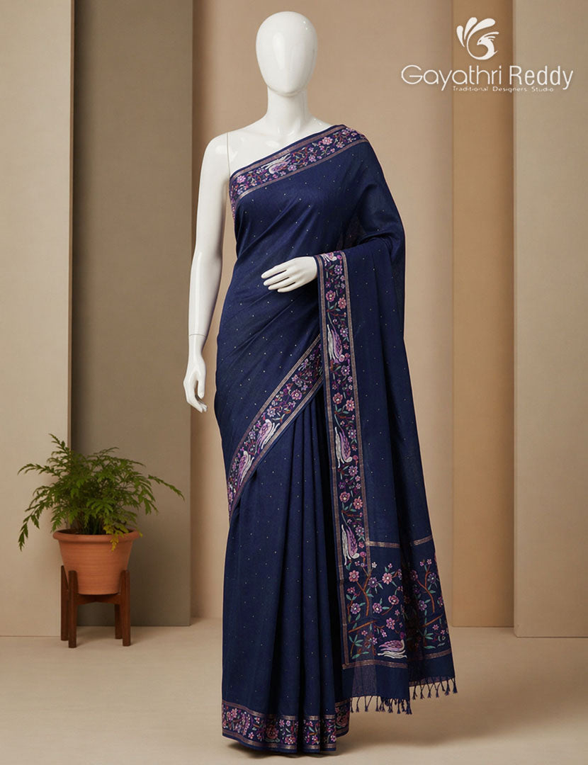KHADI SILK WORK SAREE-KSW4